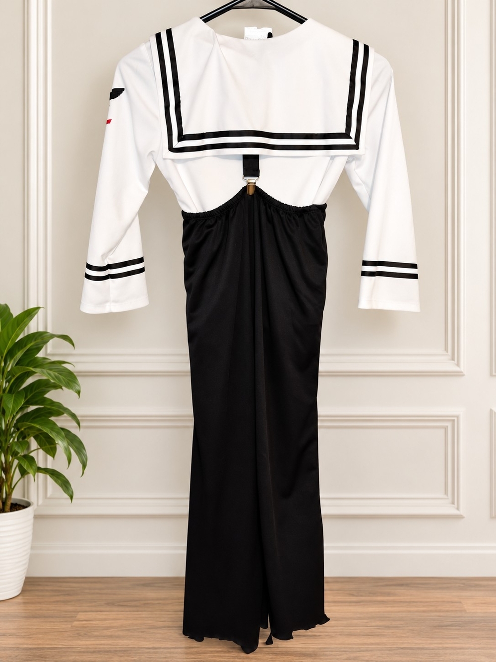 Source Unknown Black & White Sailor Kids Costume with Gold Buttons - Picture 2 of 3